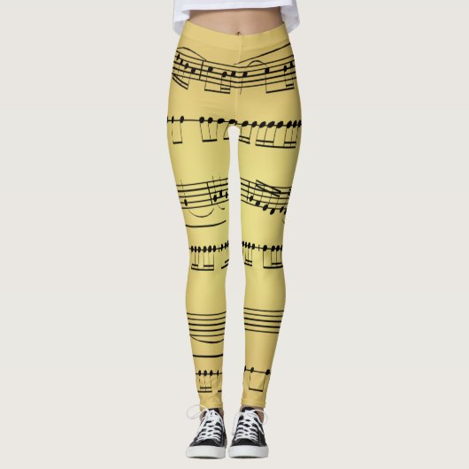 Leggings ~ Sheet Music ~ Golden Background ~  レギンス (正面)