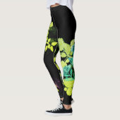 Leggings Vinta Geisha green Flowers レギンス (左)