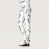 Leggings with english bulldog and bones pattern レギンス (左)