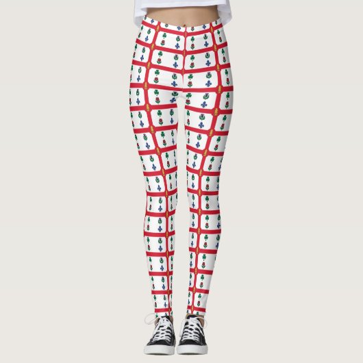Leggings with flag of Montreal, Canada レギンス (正面)