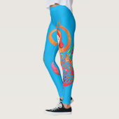 Leggings with Yoga Meditation Woman rainbow Design レギンス (左)