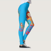 Leggings with Yoga Meditation Woman rainbow Design レギンス (右)