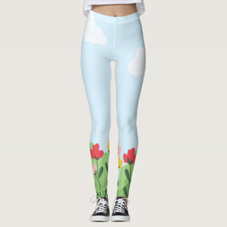 Leggings woman athlètes green flawrs naturel natur レギンス