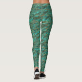 Leggings Women - Blue And Gold Pattern レギンス (裏面)