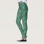 Leggings Women - Blue And Gold Pattern レギンス (左)