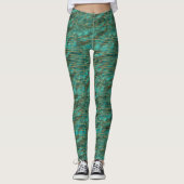 Leggings Women - Blue And Gold Pattern レギンス (正面)