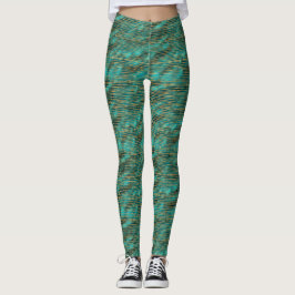 Leggings Women - Blue And Gold Pattern レギンス