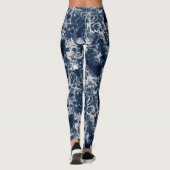 Leggings Women - Blue and Silver Marble Pattern レギンス (裏面)