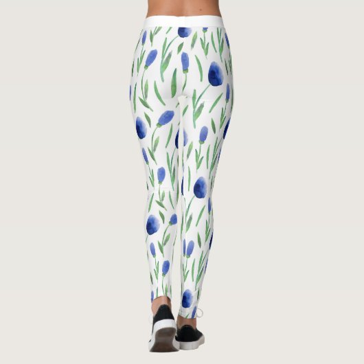 Leggings Women - Blue Flowers レギンス (裏面)