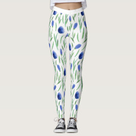 Leggings Women - Blue Flowers レギンス
