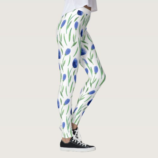 Leggings Women - Blue Flowers レギンス (右)