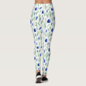 Leggings Women - Blue Flowers Pattern レギンス (裏面)
