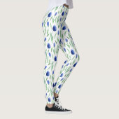 Leggings Women - Blue Flowers Pattern レギンス (右)