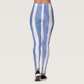 Leggings Women - Blue Stripe Pattern レギンス (裏面)