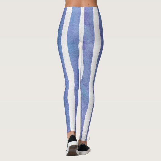Leggings Women - Blue Stripe Pattern レギンス (裏面)