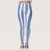 Leggings Women - Blue Stripe Pattern レギンス (正面)