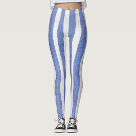 Leggings Women - Blue Stripe Pattern レギンス