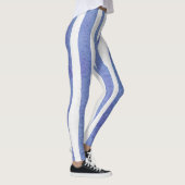Leggings Women - Blue Stripe Pattern レギンス (右)