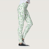 Leggings Women - Green Leaves Pattern レギンス (右)