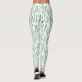 Leggings Women - Green Leaves Pattern レギンス (裏面)