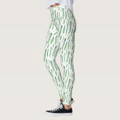 Leggings Women - Green Leaves Pattern レギンス (左)