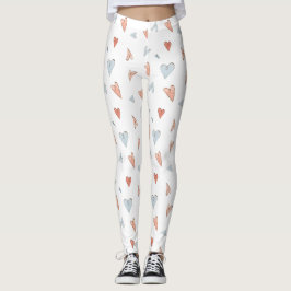 Leggings Women - Hearts Pattern レギンス