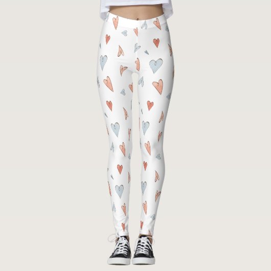 Leggings Women - Hearts Pattern レギンス (正面)