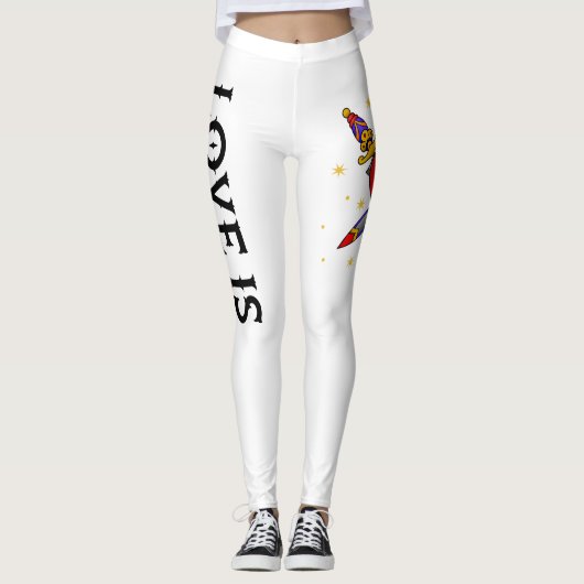 Leggins tatuaje neo tradicional love is foreve レギンス (正面)