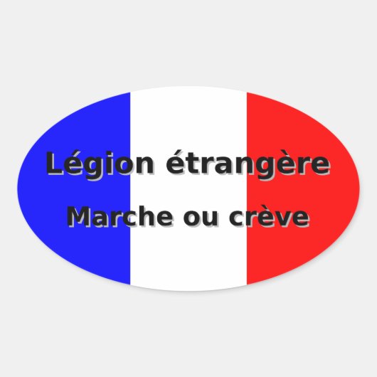 Legion etrangere - Marche ou creve 楕円形シール (正面)