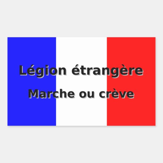 Legion etrangere - Marche ou creve 長方形シール (正面)