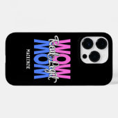 Legit 実在 Wow Momプリント（ピンク、ブルー、ホワイト） Case-Mate iPhoneケース (裏面 (横))