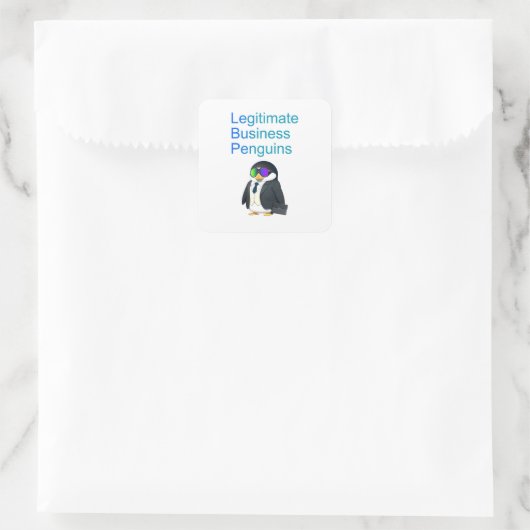 Legitimate Business Penguins sticker スクエアシール (バッグ)