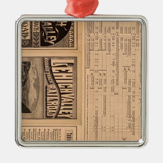 Lehighの谷の鉄道の文字のページ メタルオーナメント (正面)