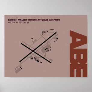 Lehighの谷空港(ABE)図表ポスター ポスター