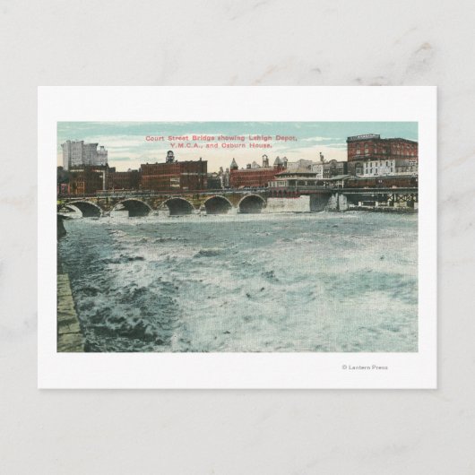 Lehighを示す裁判所の通り橋の眺め ポストカード (正面)
