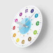 Lehruhr Klassenzimmer Lernuhr Kinderzimmer Wanduhr ラウンド壁時計 (傾斜)