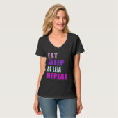 Leia Eat Sleep Be Repeat Leia Tシャツ (正面フル)
