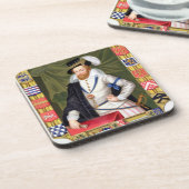 LeicのロバートDudley (c.1532-88)の伯爵のポートレート コースター (左側)