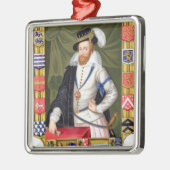 LeicのロバートDudley (c.1532-88)の伯爵のポートレート メタルオーナメント (左)
