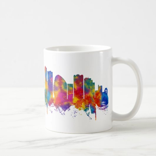 Leicester England Skyline コーヒーマグカップ (右)