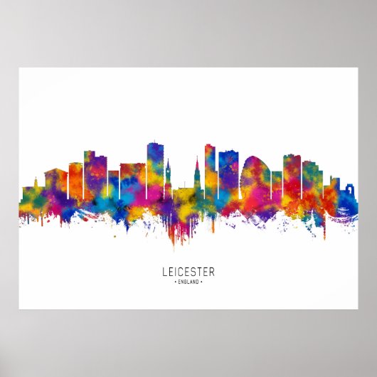 Leicester England Skyline ポスター (正面)