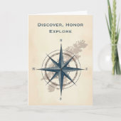 Leif Erikson Day モダン Explorer Compass with Map カード (正面)