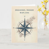 Leif Erikson Day モダン Explorer Compass with Map カード (黄色い花)