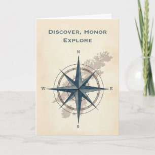 Leif Erikson Day モダン Explorer Compass with Map カード