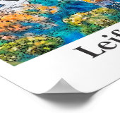 Leifengパゴダ中国旅行水の色の手描き ポスター (角)