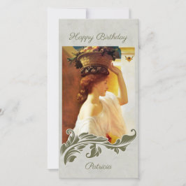 Leighton GirlバスケットのフルーツCC1195誕生日カード シーズンカード