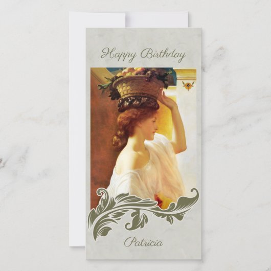 Leighton GirlバスケットのフルーツCC1195誕生日カード シーズンカード (正面)