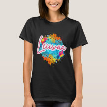 LEIIWAA – 島の態度を貫くボールドブラックTシャツ
