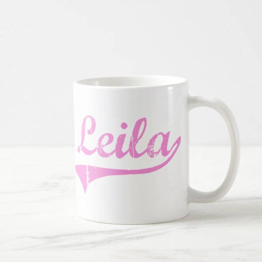 Leilaのクラシックなスタイルの名前 コーヒーマグカップ (右)