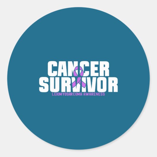 Leiomyosarcoma Cancer Survivor Fighter Awareness ラウンドシール (正面)